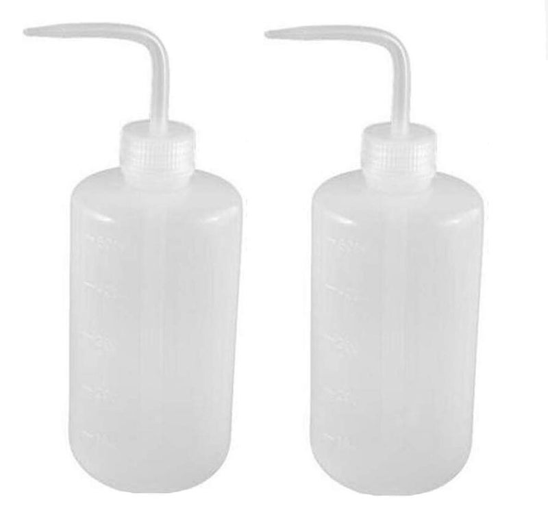erioctry 2PCS Plastic Clear White Bent Tip Oil Liquid Storage Squeeze Measuring Bottle Wash Cleaning Holder Can Pot Gardening Tools